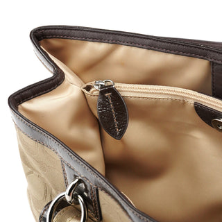 Coach F19043 Beige Signature Turnlock Tote Bag