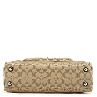 Coach F19043 Beige Signature Turnlock Tote Bag