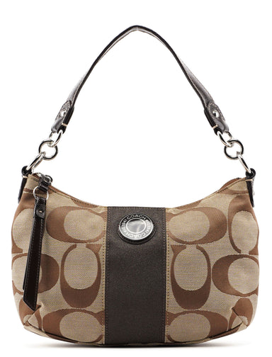 Coach F19218 Beige Signature C Hobo Shoulder Bag