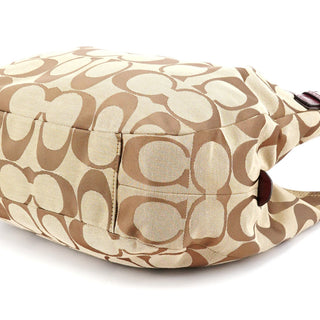 Coach F19251 Beige Signature Canvas Hobo Shoulder Bag