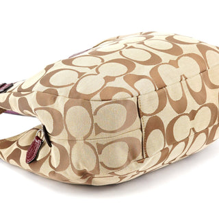 Coach F19251 Beige Signature Canvas Hobo Shoulder Bag