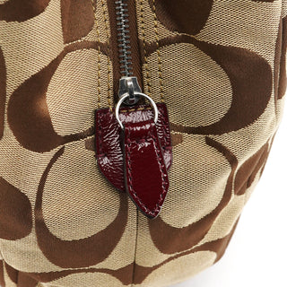 Coach F19251 Beige Signature Canvas Hobo Shoulder Bag