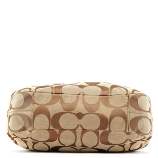 Coach F19251 Beige Signature Canvas Hobo Shoulder Bag