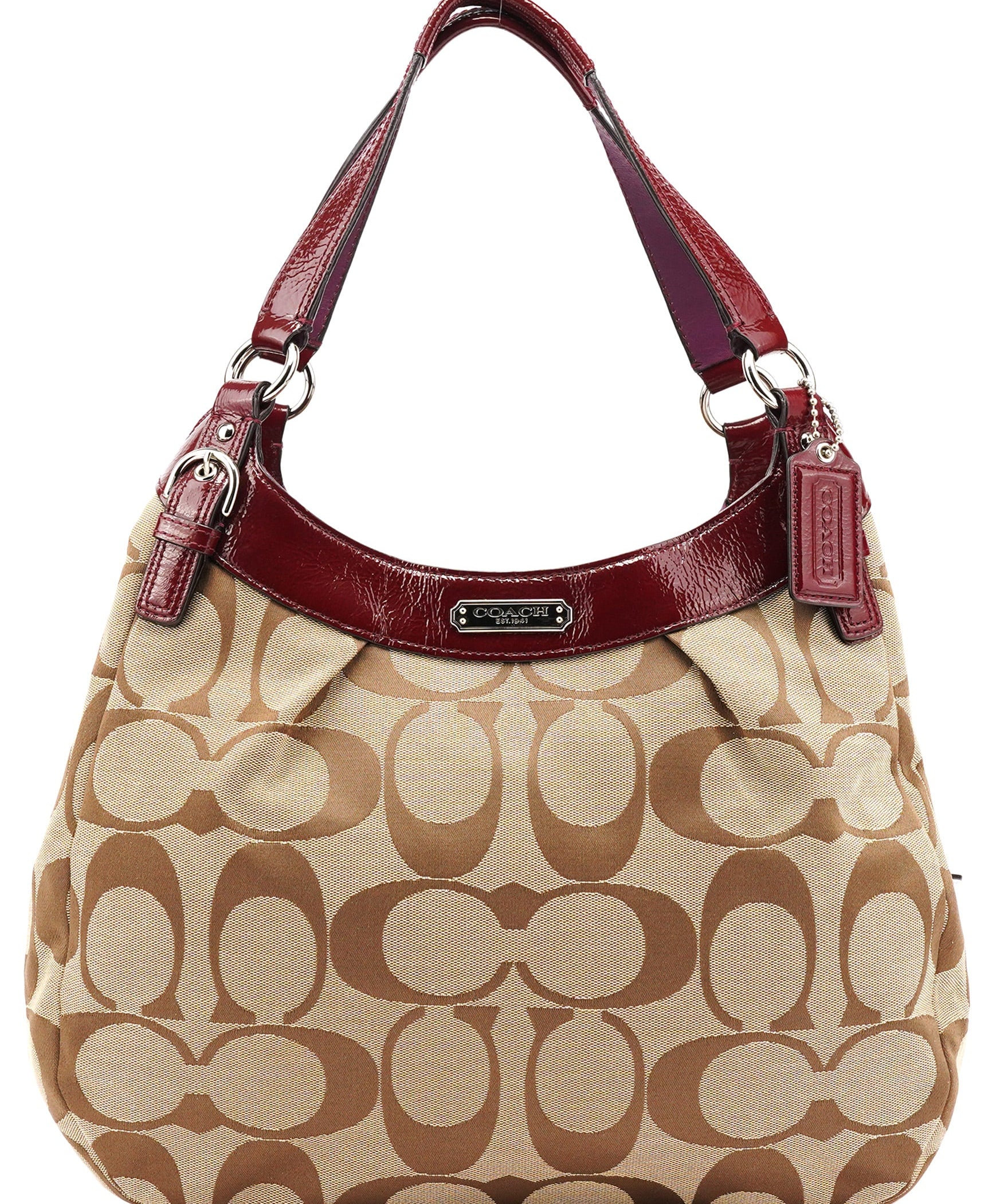 Coach F19251 Beige Signature Canvas Hobo Shoulder Bag