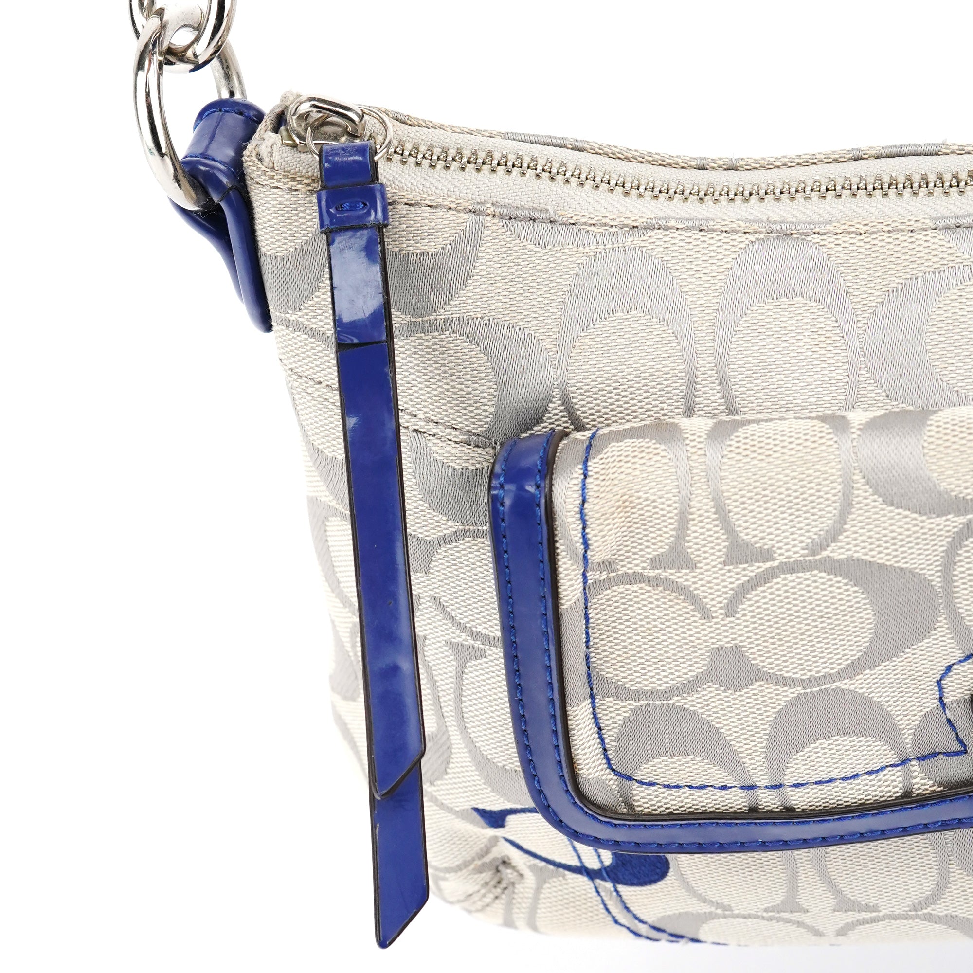 Coach F21623 Sac porté épaule Soho beige et bleu