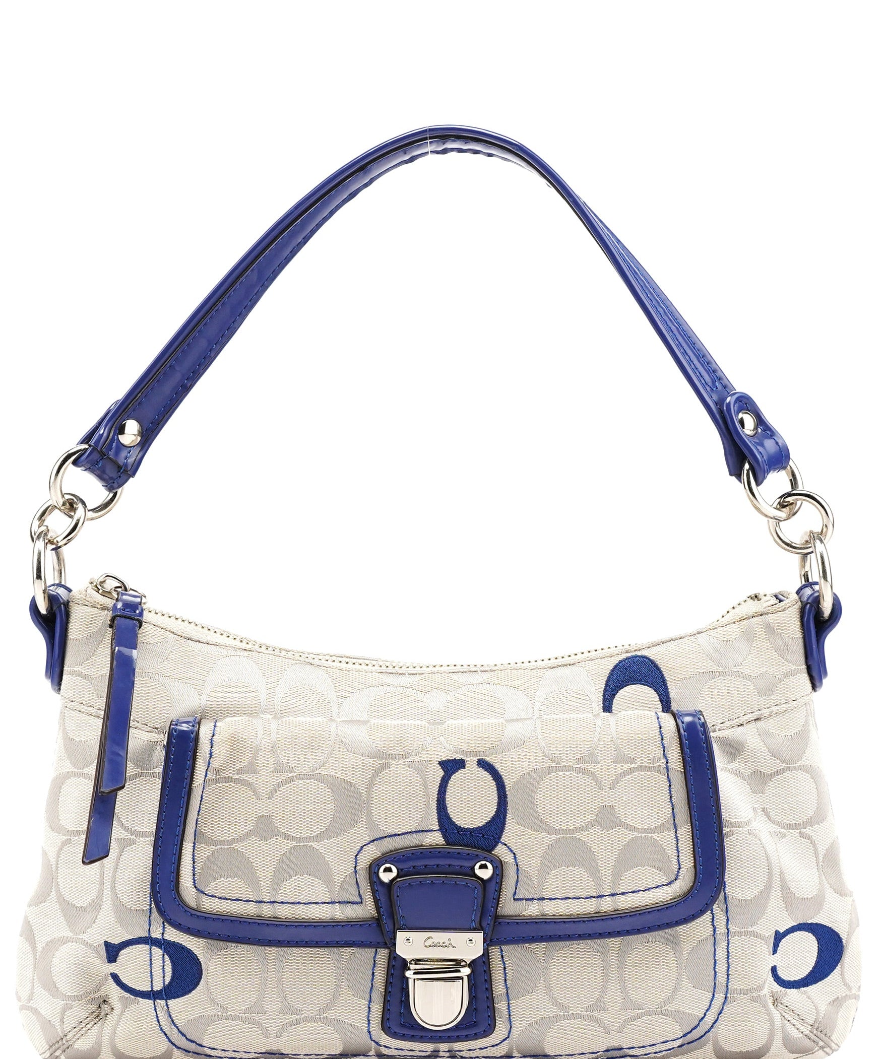 Coach F21623 Beige Blue Soho Shoulder Bag