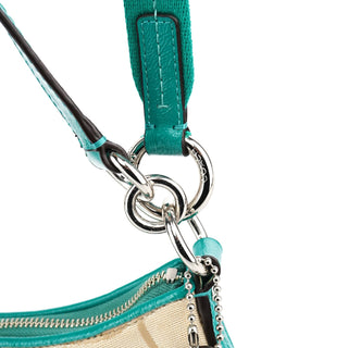 Coach F23544 Beige Green Signature C 2-Way Bag