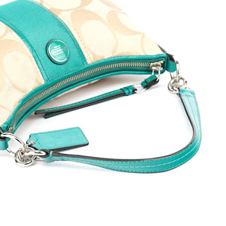 Coach F23544 Beige Green Signature C 2-Way Bag