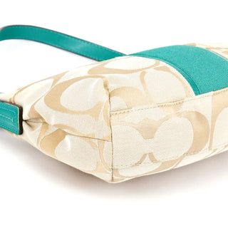 Coach F23544 Beige Green Signature C 2-Way Bag