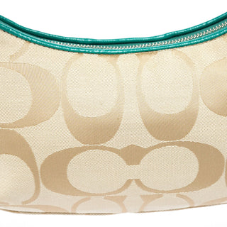 Coach F23544 Beige Green Signature C 2-Way Bag