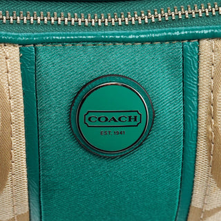 Coach F23544 Beige Green Signature C 2-Way Bag