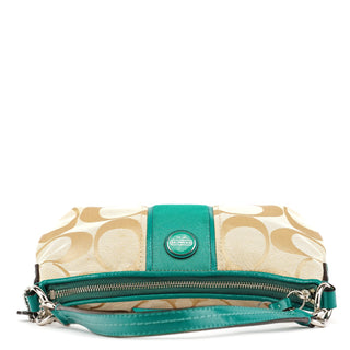 Coach F23544 Beige Green Signature C 2-Way Bag