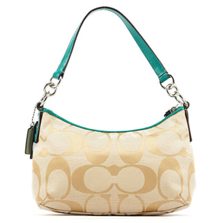 Coach F23544 Beige Green Signature C 2-Way Bag