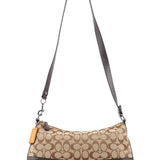 Coach F24028 Beige Brown Signature C 2-Way Shoulder Bag