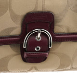 Coach F24742 Beige Burgundy Signature Soho Tote Bag