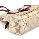 Coach F24742 Beige Burgundy Signature Soho Tote Bag
