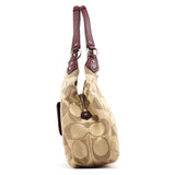Coach F24742 Beige Burgundy Signature Soho Tote Bag