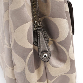 Coach F24742 Beige Metallic Leather Soho Tote Bag