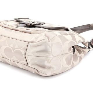 Coach F24742 Beige Metallic Leather Soho Tote Bag