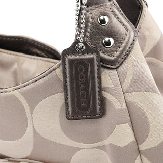 Coach F24742 Beige Metallic Leather Soho Tote Bag
