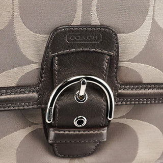 Coach F24742 Beige Metallic Leather Soho Tote Bag