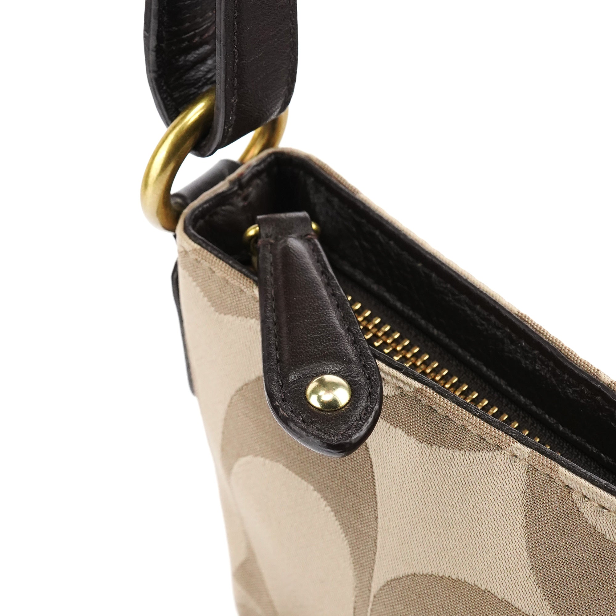 Coach F25288 Beige Signature Canvas Shoulder Bag