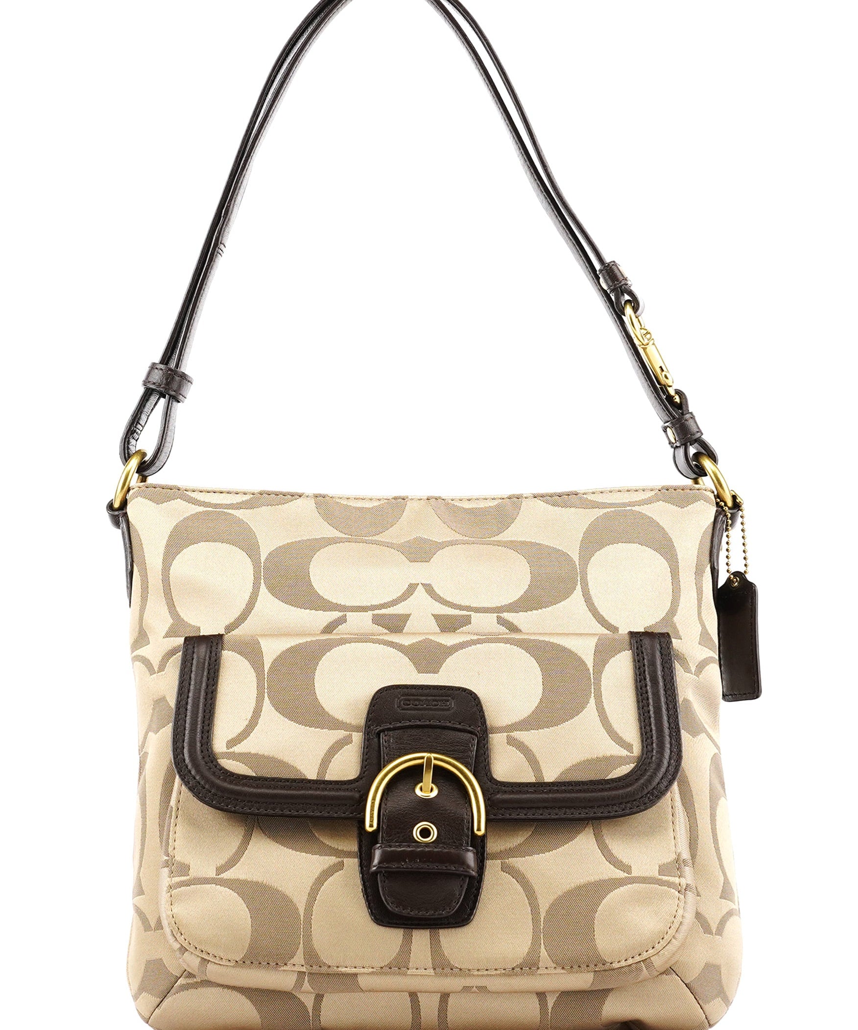 Coach F25288 Beige Signature Canvas Shoulder Bag