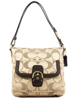 Coach F25288 Beige Signature Canvas Shoulder Bag