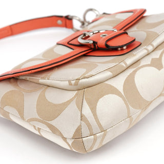 Coach F25289 Beige Leather Soho 2-Way Bag