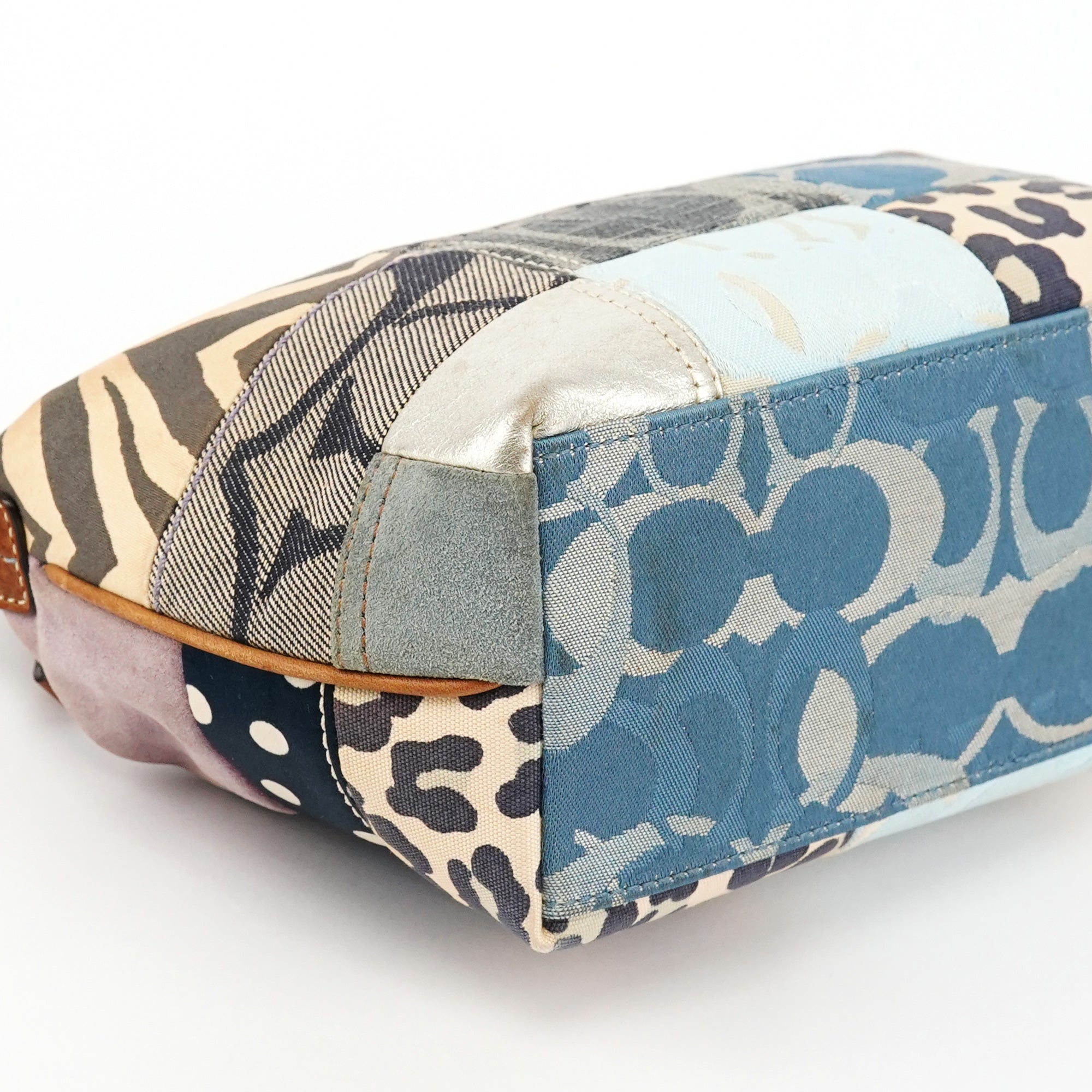 Coach F40530 Multicolor Signature Patchwork Shoulder Bag