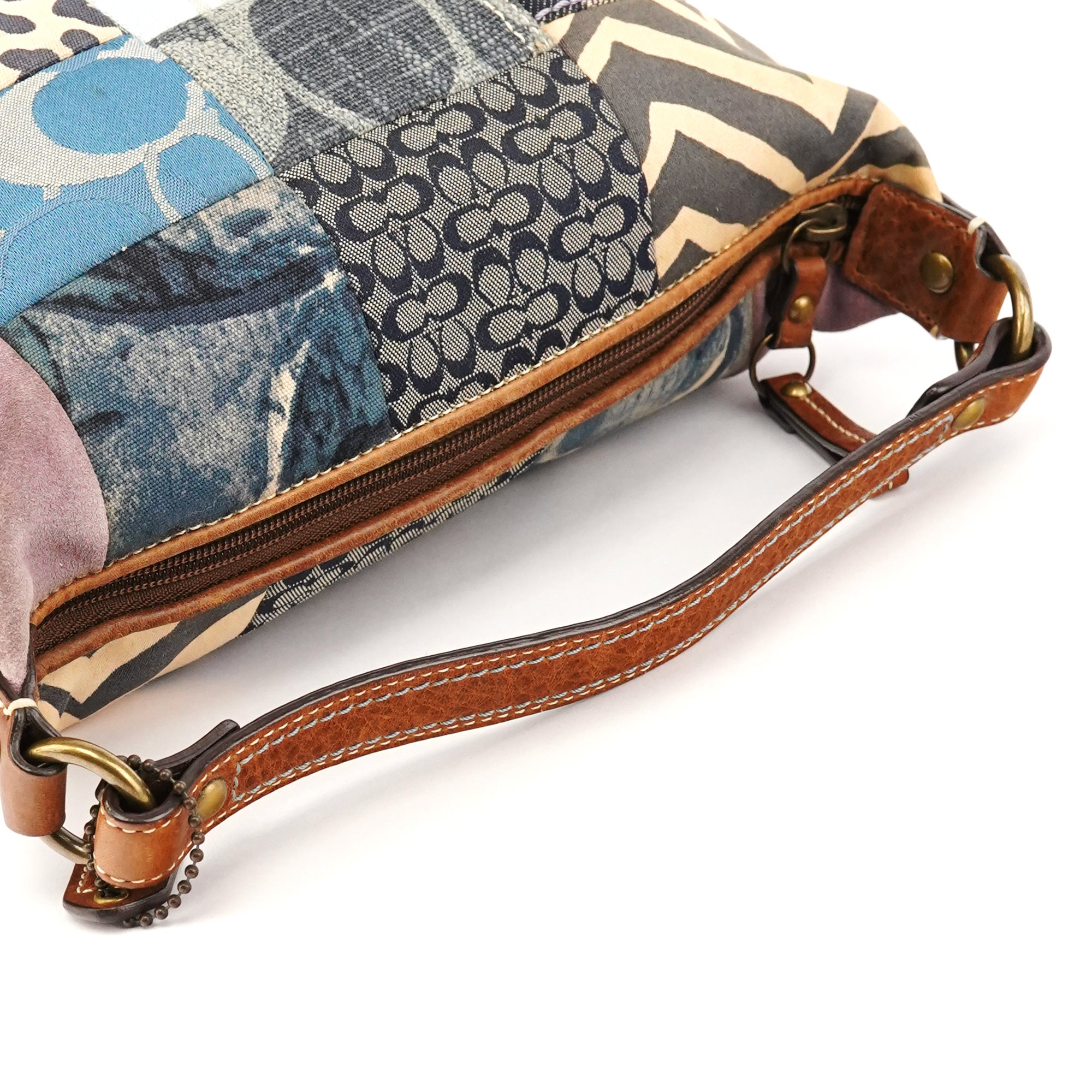 Coach F40530 Multicolor Signature Patchwork Shoulder Bag