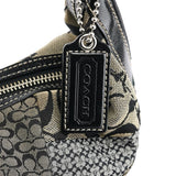 Coach Grey Black Signature Canvas Patchwork Shoulder Bag
