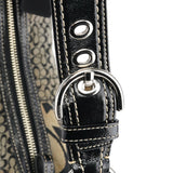 Coach Grey Black Signature Canvas Patchwork Shoulder Bag