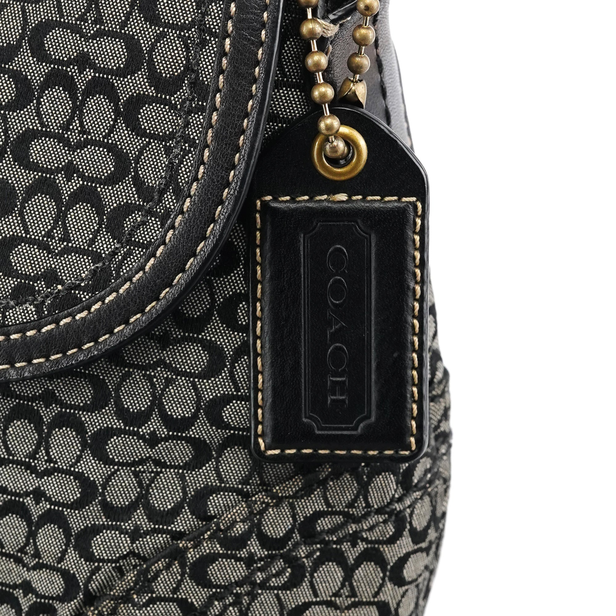 Coach Sac porté épaule Soho en toile Signature grise et noire
