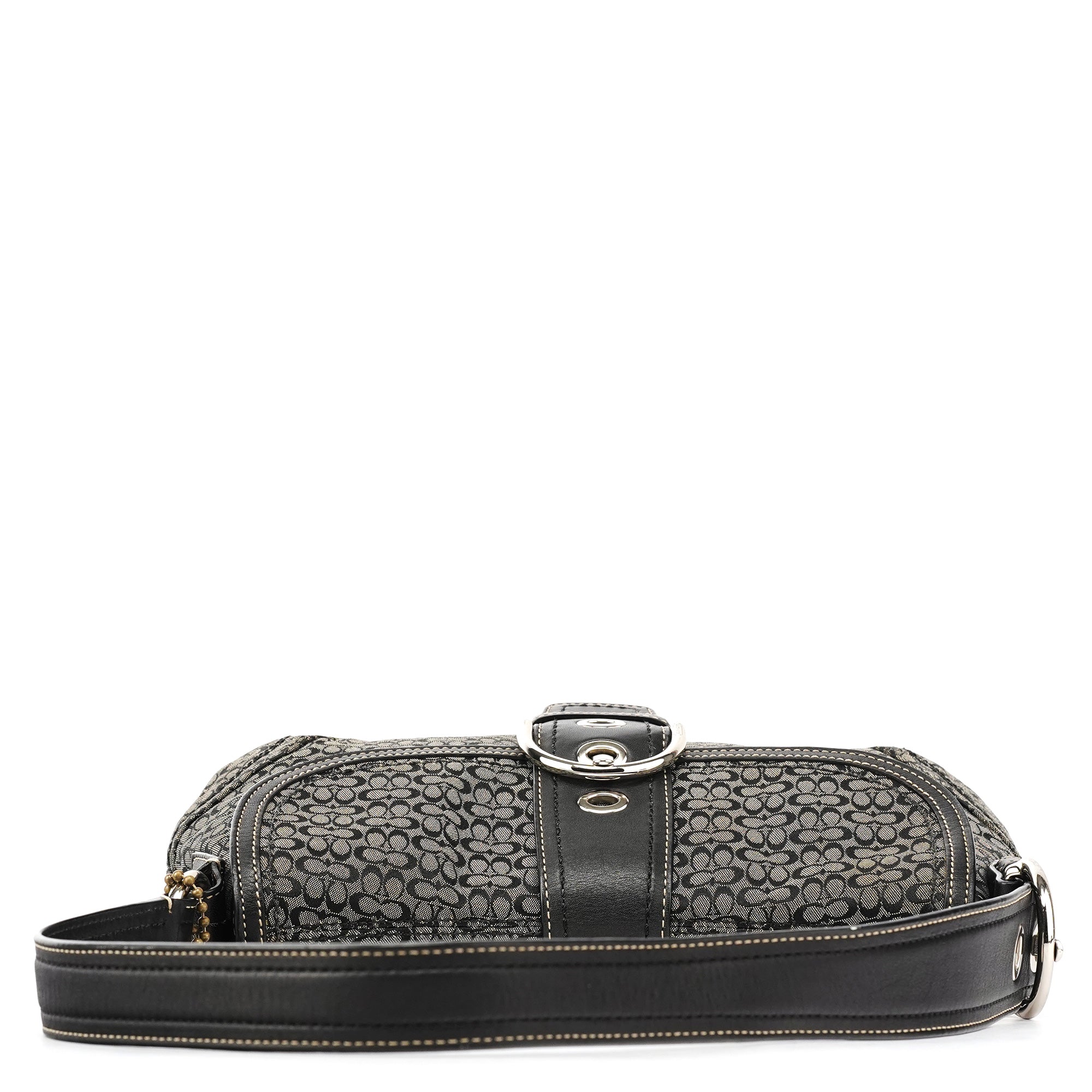 Coach Sac porté épaule Soho en toile Signature grise et noire