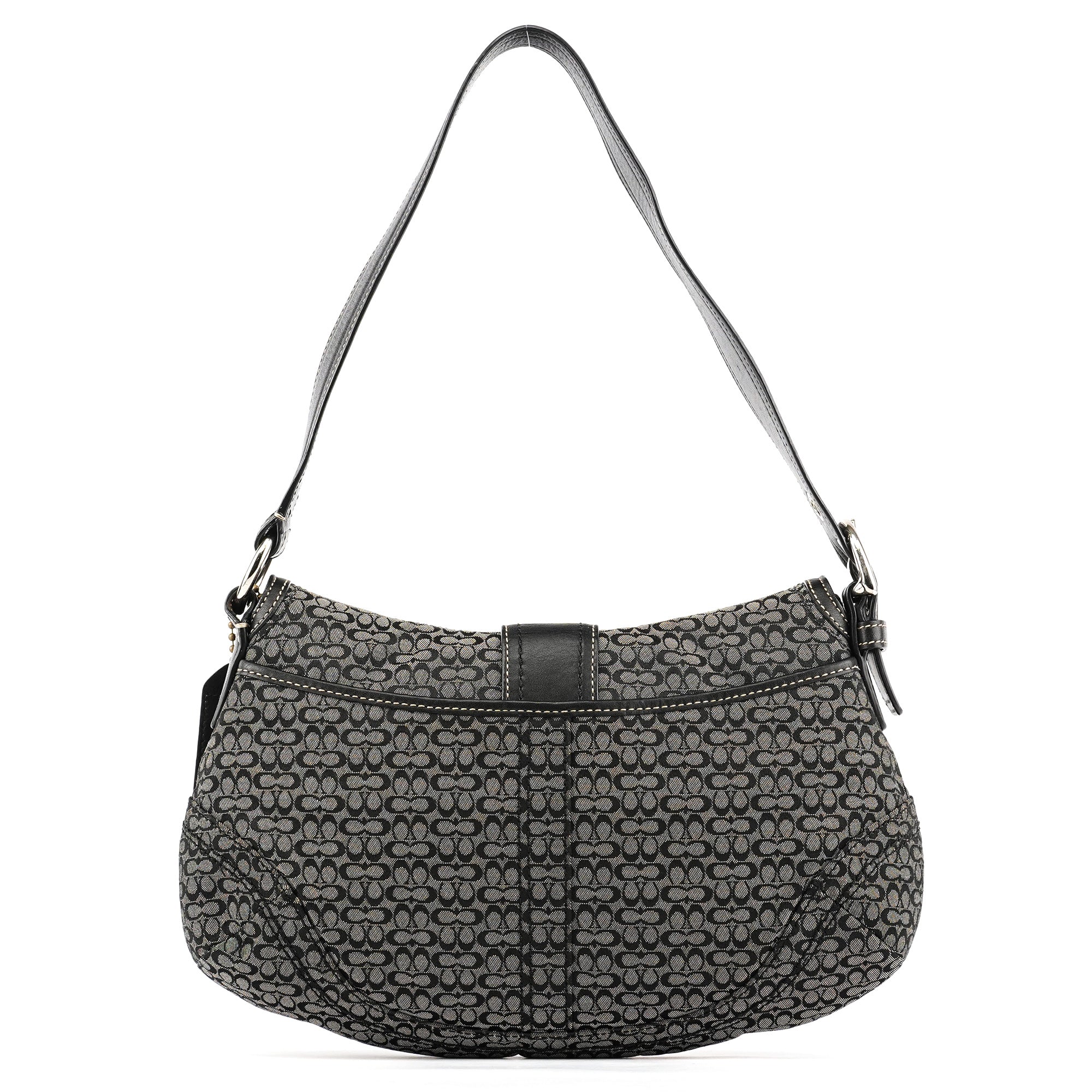 Coach Sac porté épaule Soho en toile Signature grise et noire
