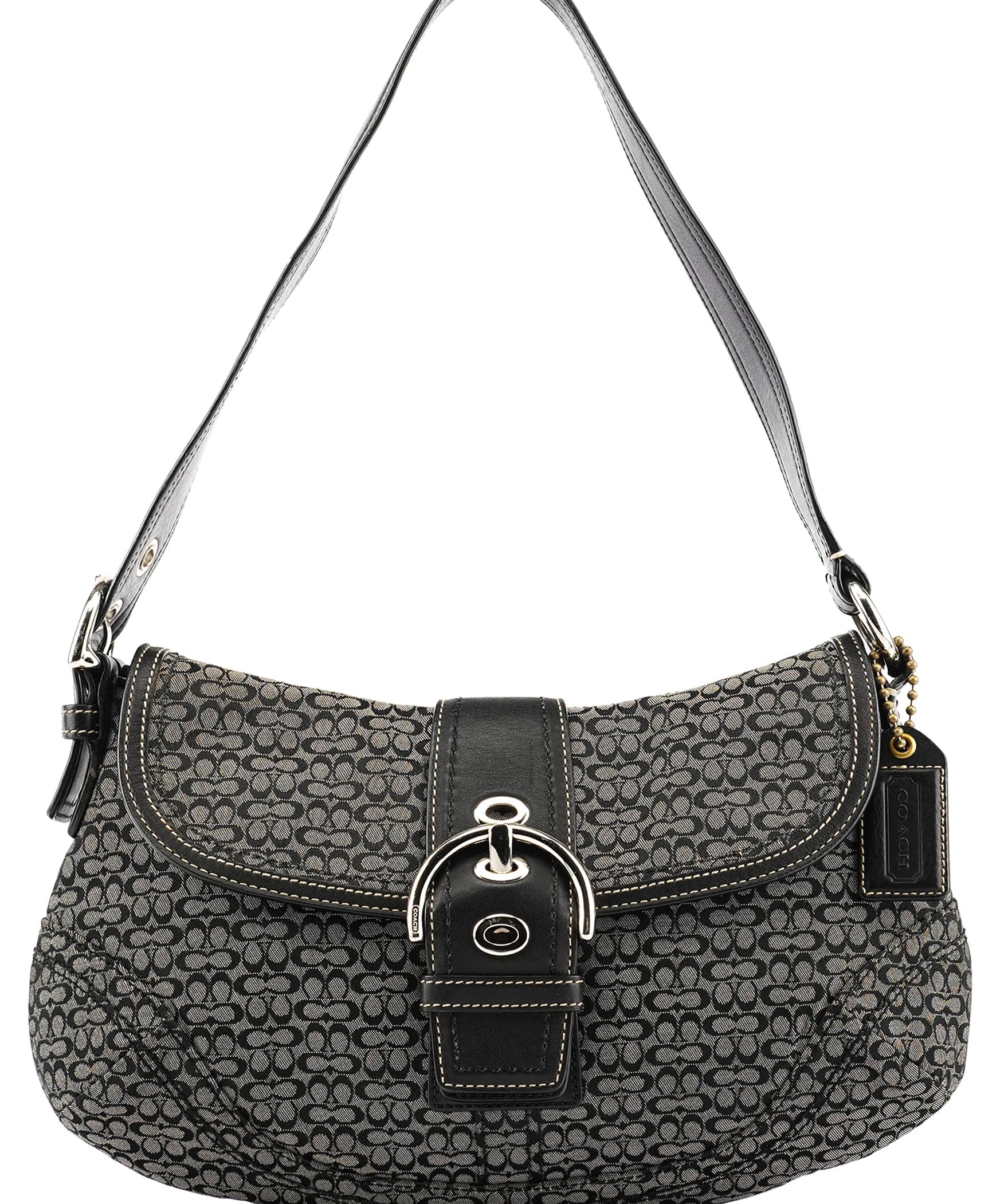 Coach Grey Black Signature Soho Shoulder Bag