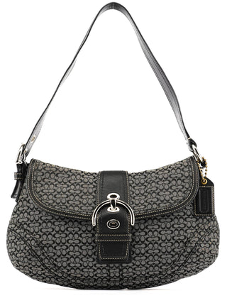 Coach Grey Black Signature Soho Shoulder Bag