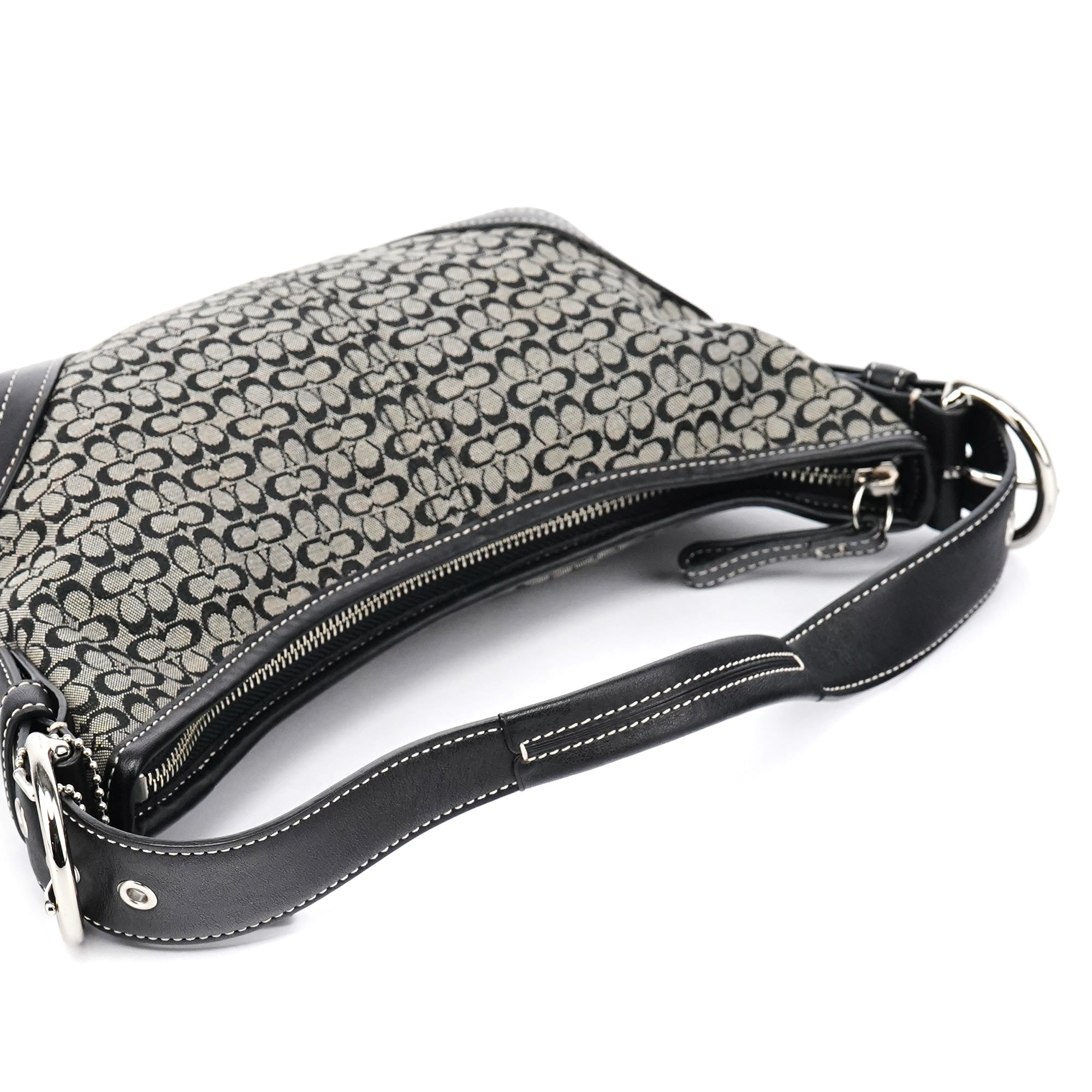 Coach Grey Black Signature Soho Shoulder Bag