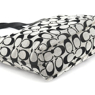 Coach Grey Black Signature Tote Bag