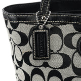 Coach Grey Black Signature Tote Bag