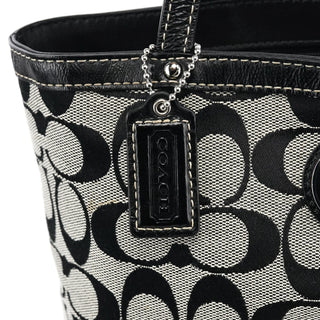 Coach Grey Black Signature Tote Bag
