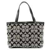 Coach Grey Black Signature Tote Bag