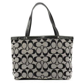 Coach Grey Black Signature Tote Bag