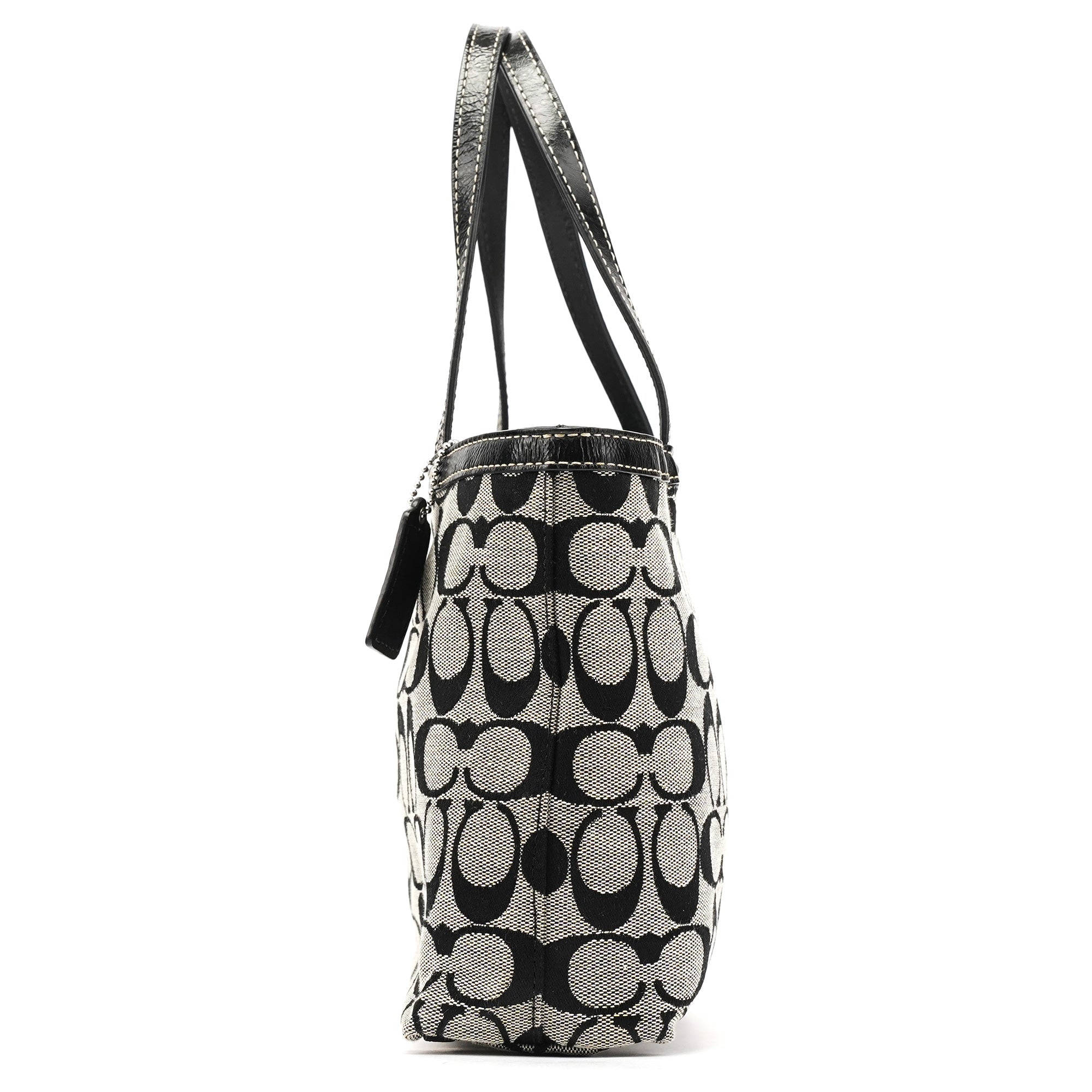 Coach Grey Black Signature Tote Bag