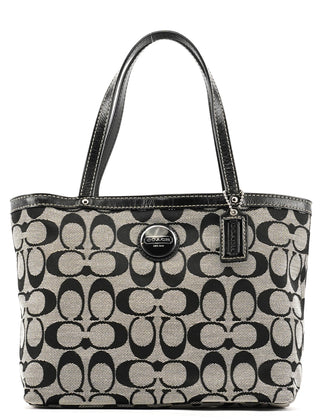 Coach Grey Black Signature Tote Bag