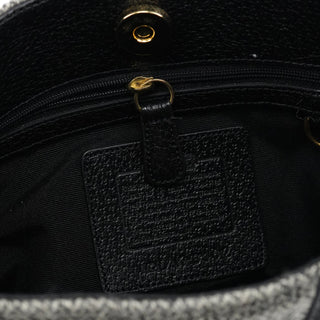 Coach Grey Herringbone Wool Shoulder Bag