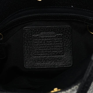 Coach Grey Herringbone Wool Shoulder Bag