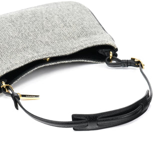 Coach Grey Herringbone Wool Shoulder Bag
