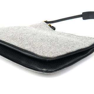 Coach Grey Herringbone Wool Shoulder Bag